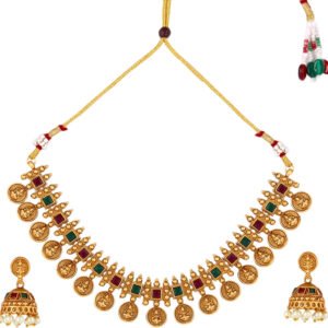 Fashion Frill Women's Traditional Gold Plated Pearl Necklace Set